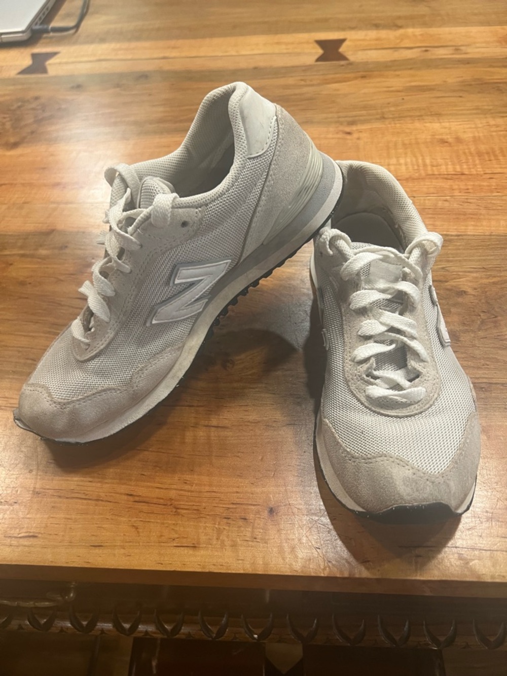 New Balance 516 Off-White/Gray Mesh & Suede Sneakers